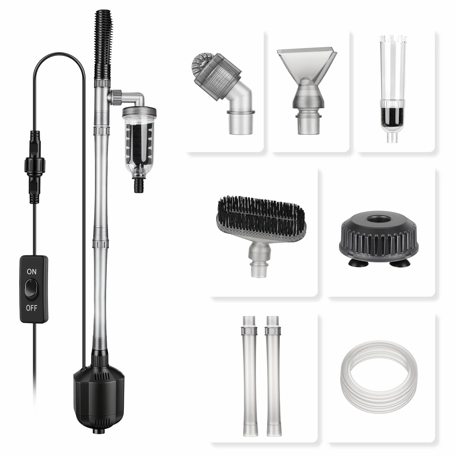 hygger 1350 LPH Nettoyeur de Gravier pour Aquarium, 15W Kit Aspirateur Aquarium Electrique Longueur Réglable pour Aspiration Nettoyage Système Automatique de Changement de Lavage du Sable Siphon