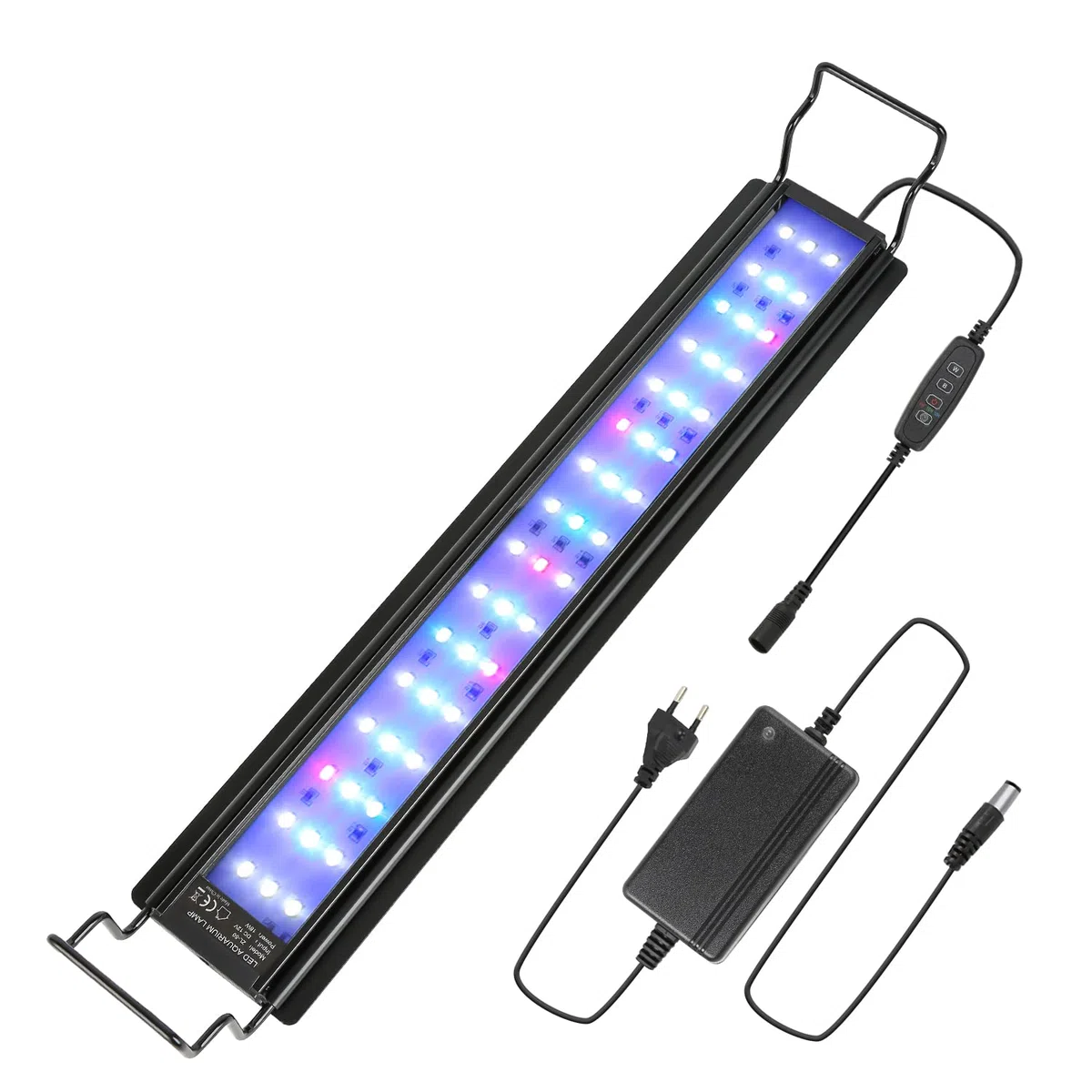 Éclairage d'aquarium LED, 18W éclairage LED d'aquarium RGB pour plantes aquatiques de 45-70 cm et aquariums d'eau douce, dimmable